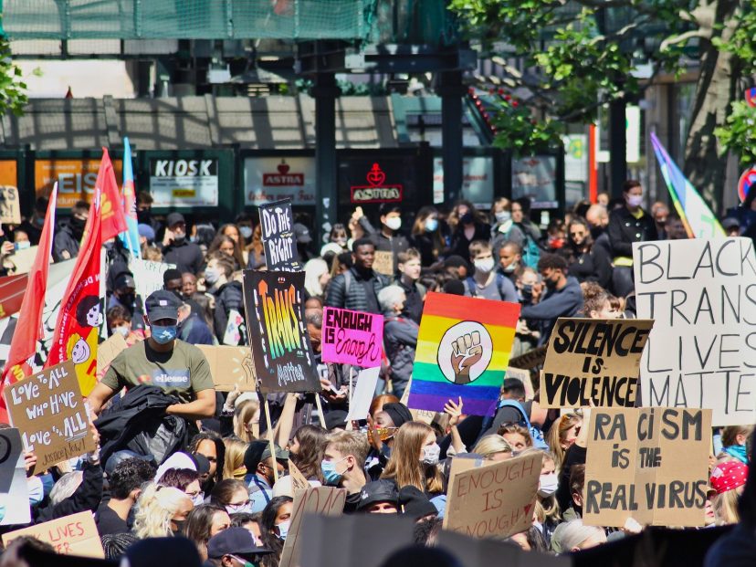 Group of people protesting