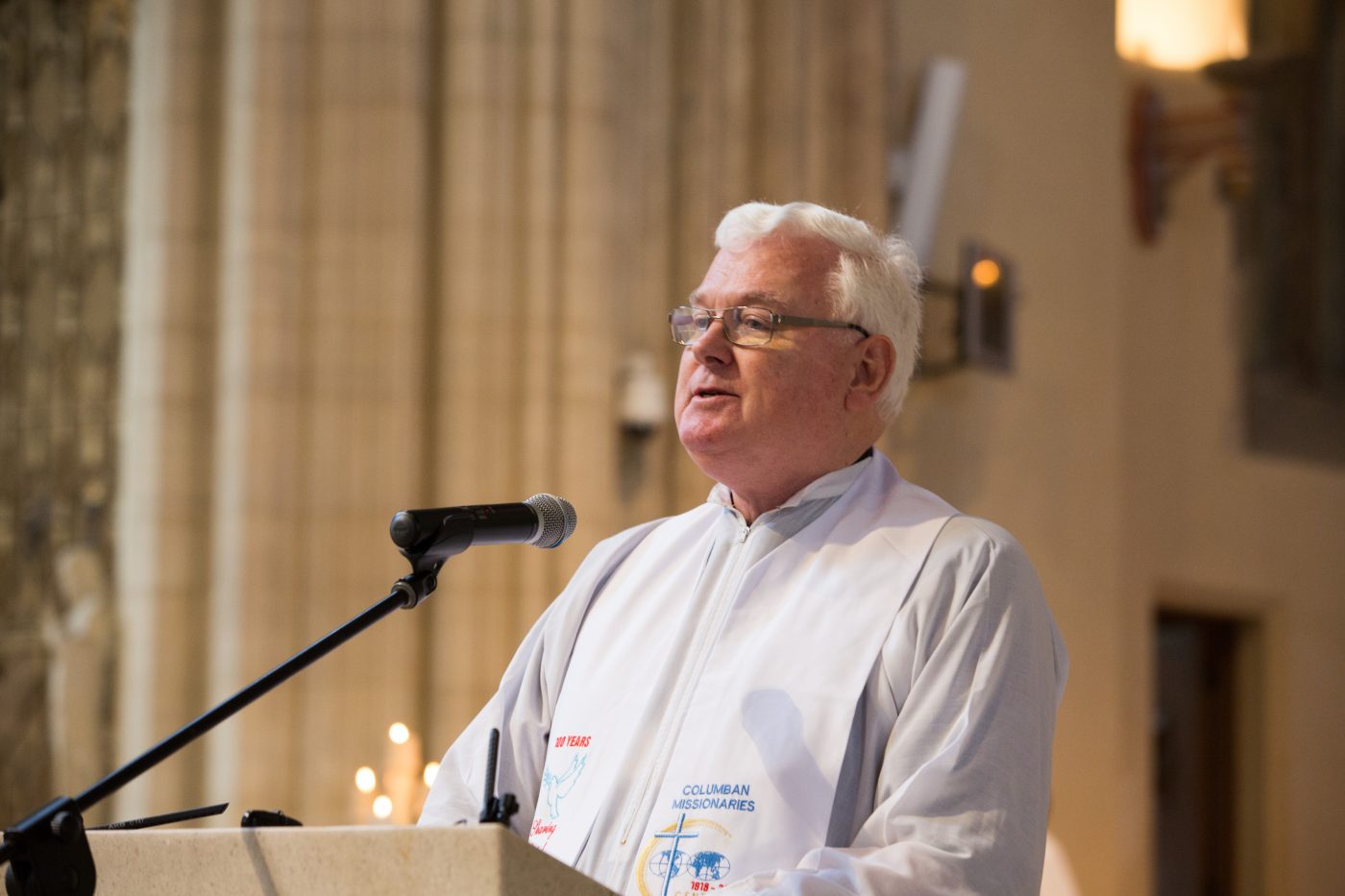 Fr. Peter Hughes celebrating the Columban's 100th anniversary in 2017