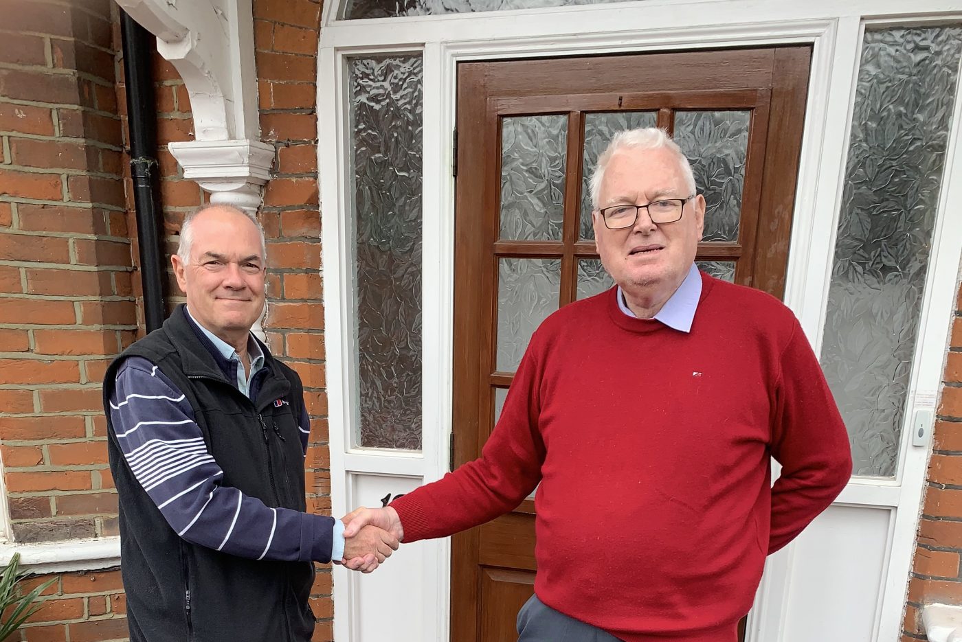 Fr. Peter Hughes welcoming Fr. John Boles to the Region of Britain in November 2021
