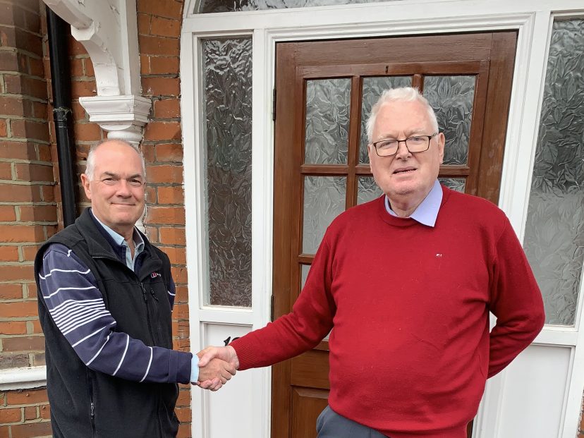 Fr. Peter Hughes welcoming Fr. John Boles to the Region of Britain in November 2021