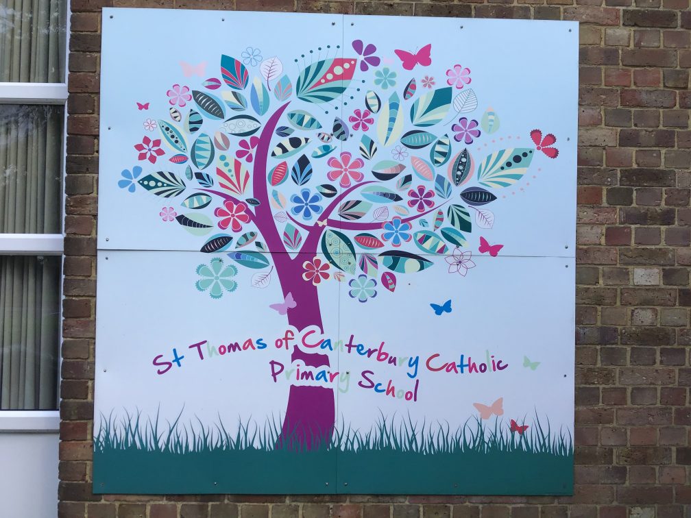 colourful welcome board