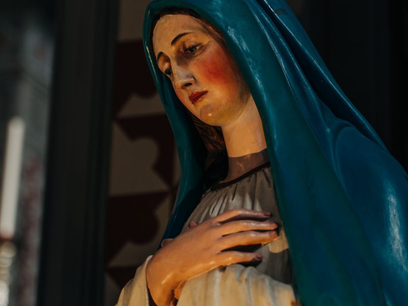 Figure of Our Lady in blue veil