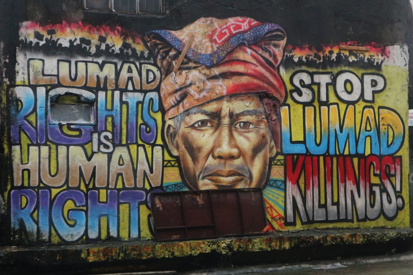 colourful painting protesting