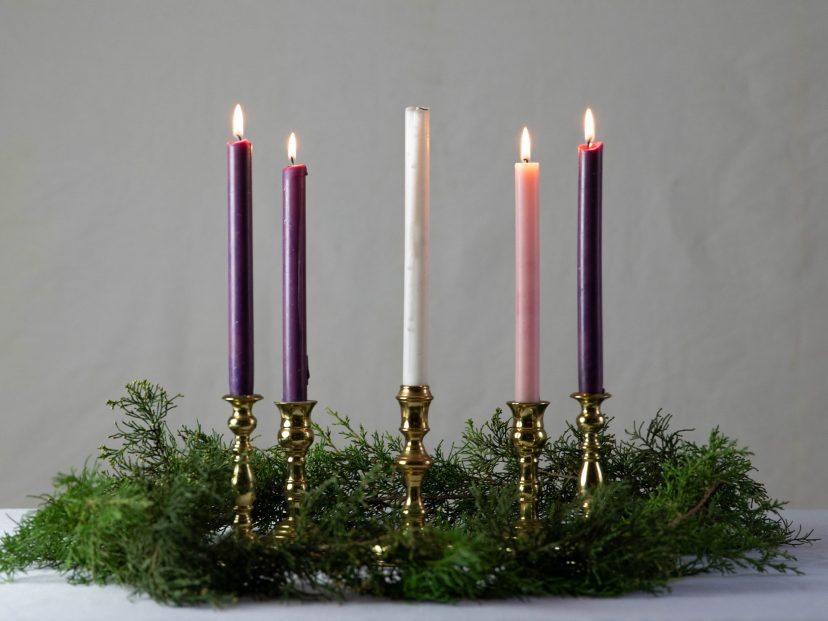 four candles lit on the advent wreath