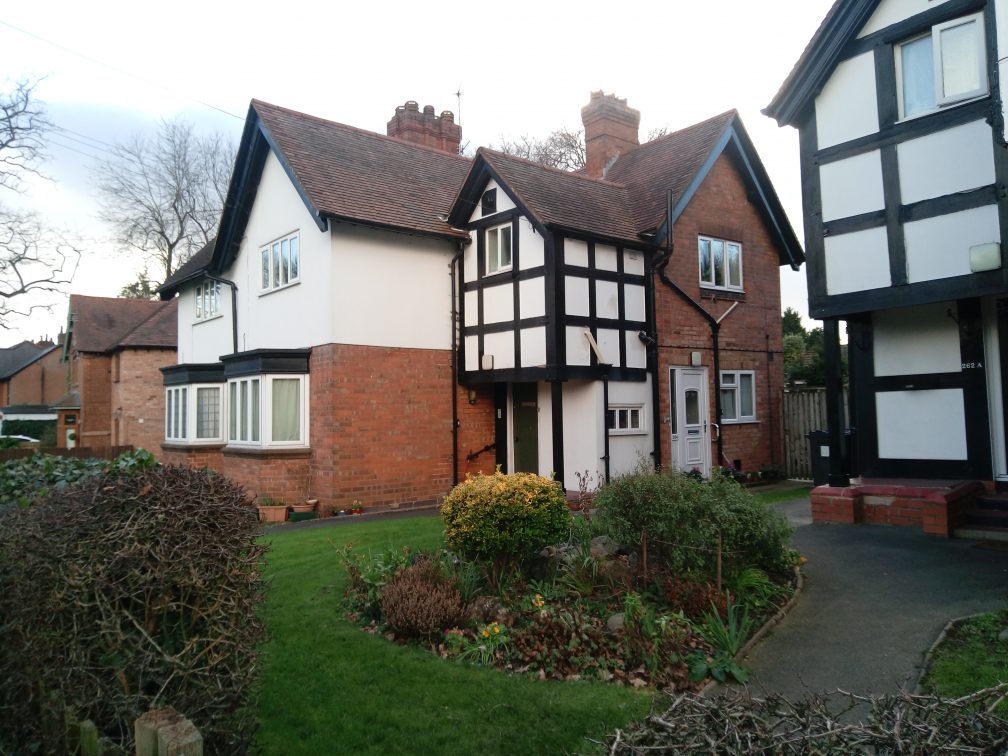 black and white house