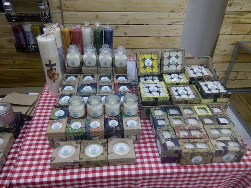 a table with goods for sale