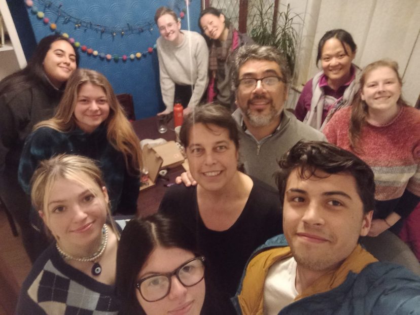 People look at the camera smiling