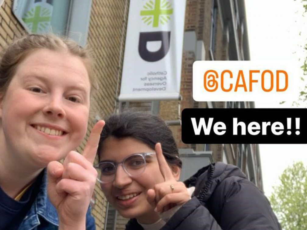 selfie outside the CAFOD building
