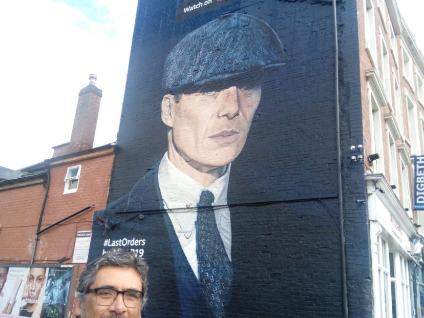 Maurico with peaky blinder wall painting