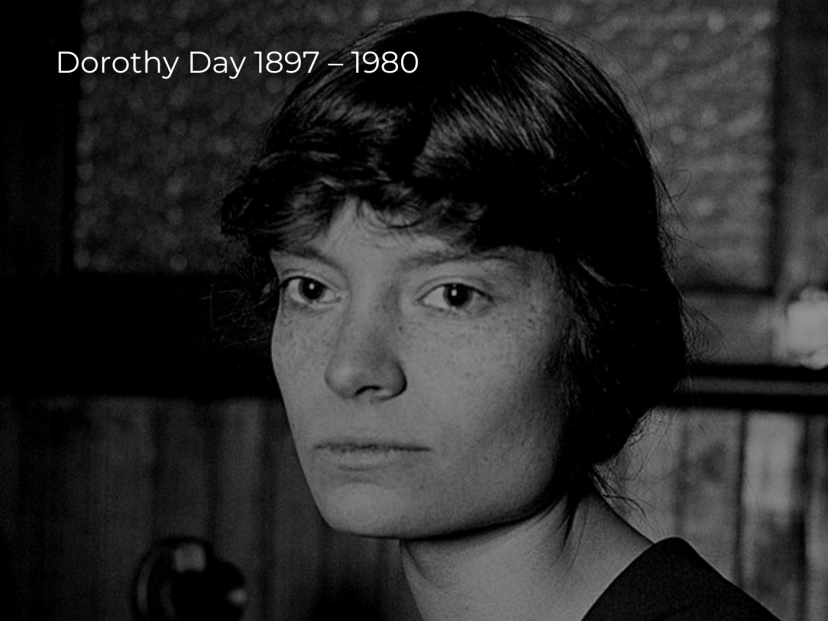 Dorothy Day in black and white