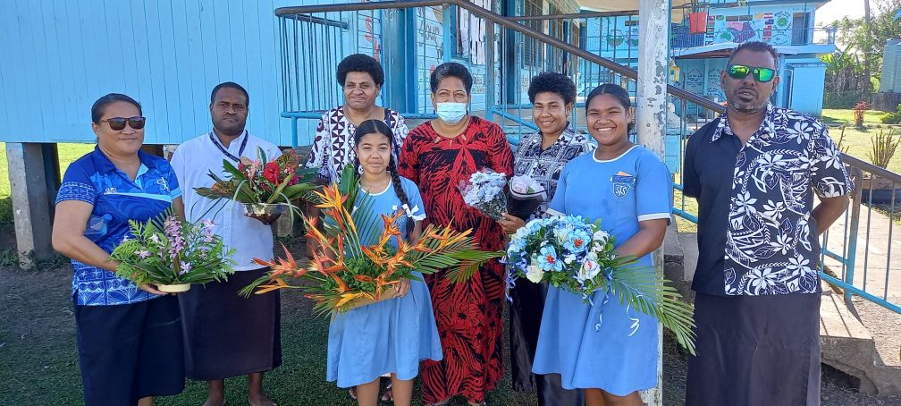 Students and teachers of St Teresa's and Votua Catholic Schools at the funeral