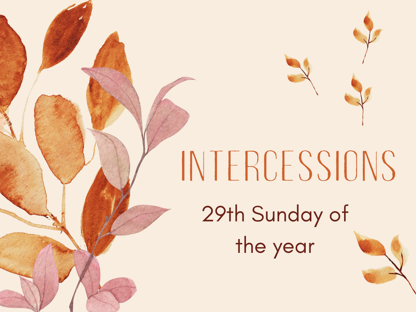 Download prayers of intercession for the 29th Sunday of the year