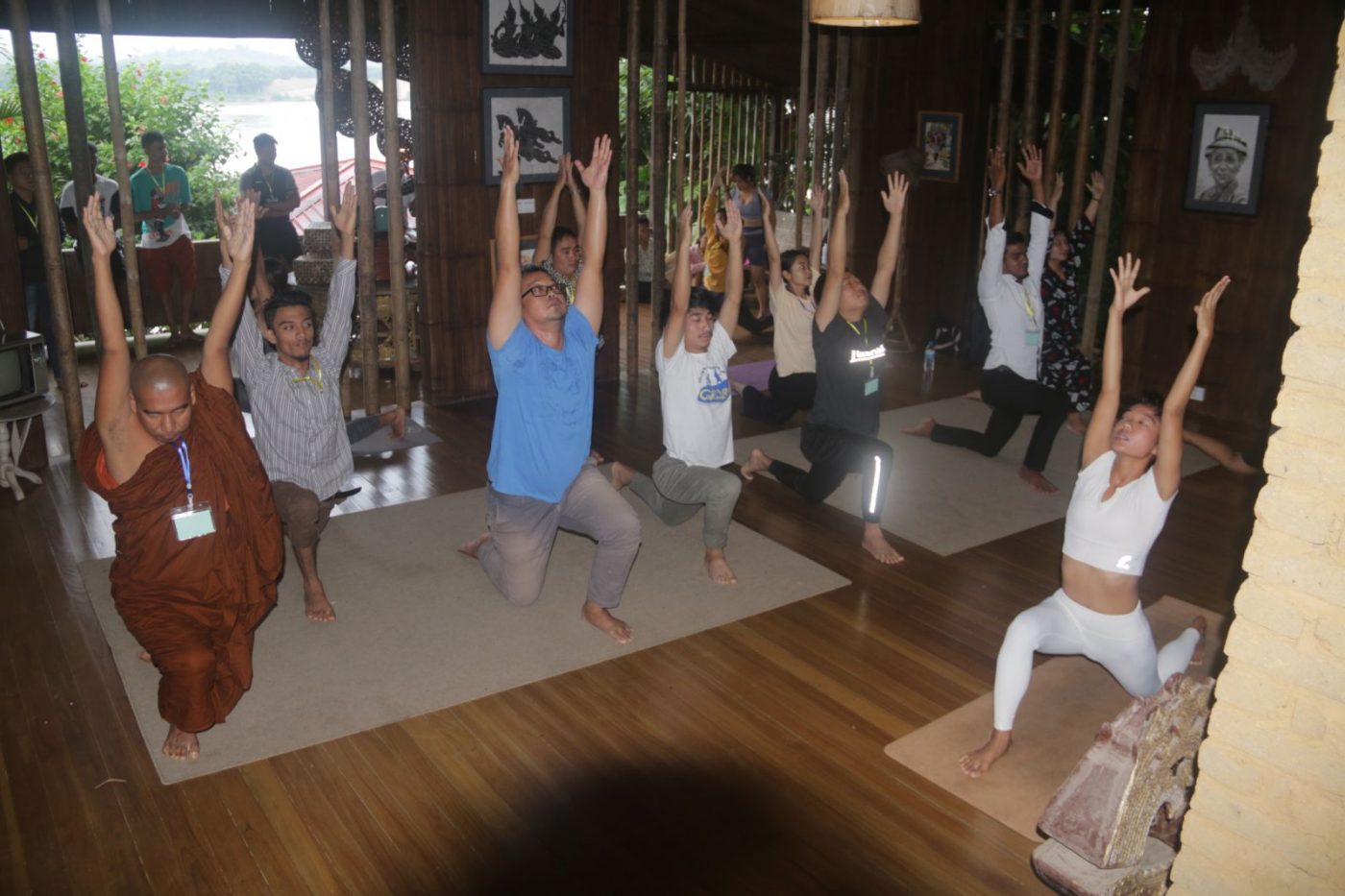 The group practice yoga as a form of meditation