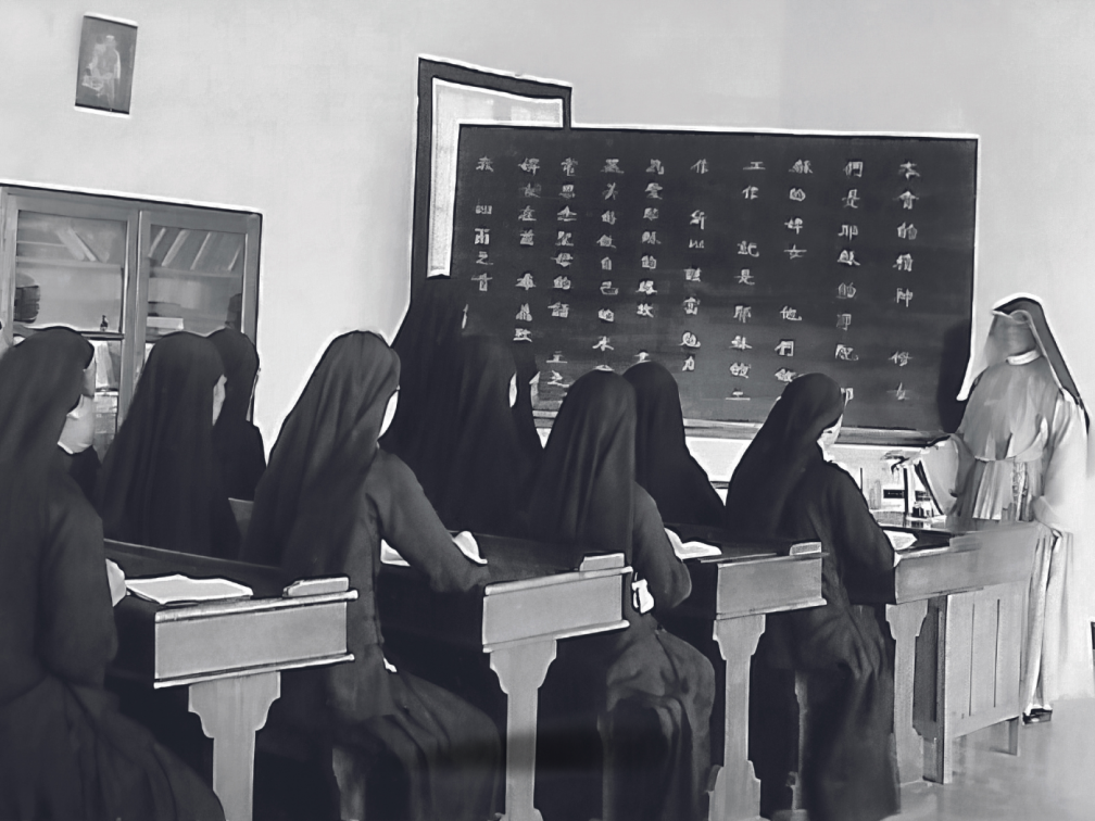 Sr Justa teaches postulants the constitutions of the Sisters of Our Lady of Hangyang.