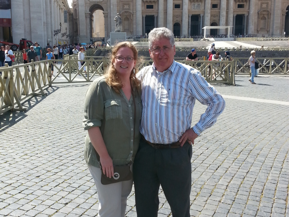 Sean McDonagh with Amy Echeverria, the Columban JPIC Coordinator who is attending COP15.