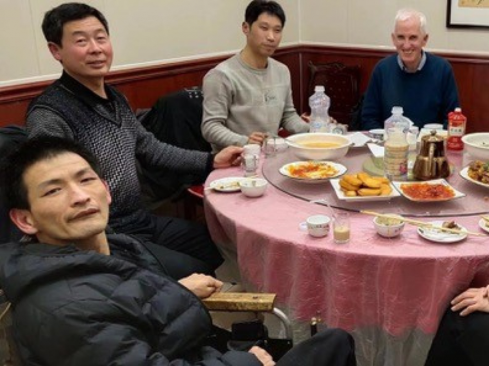 eating together at a Chinese restaurant