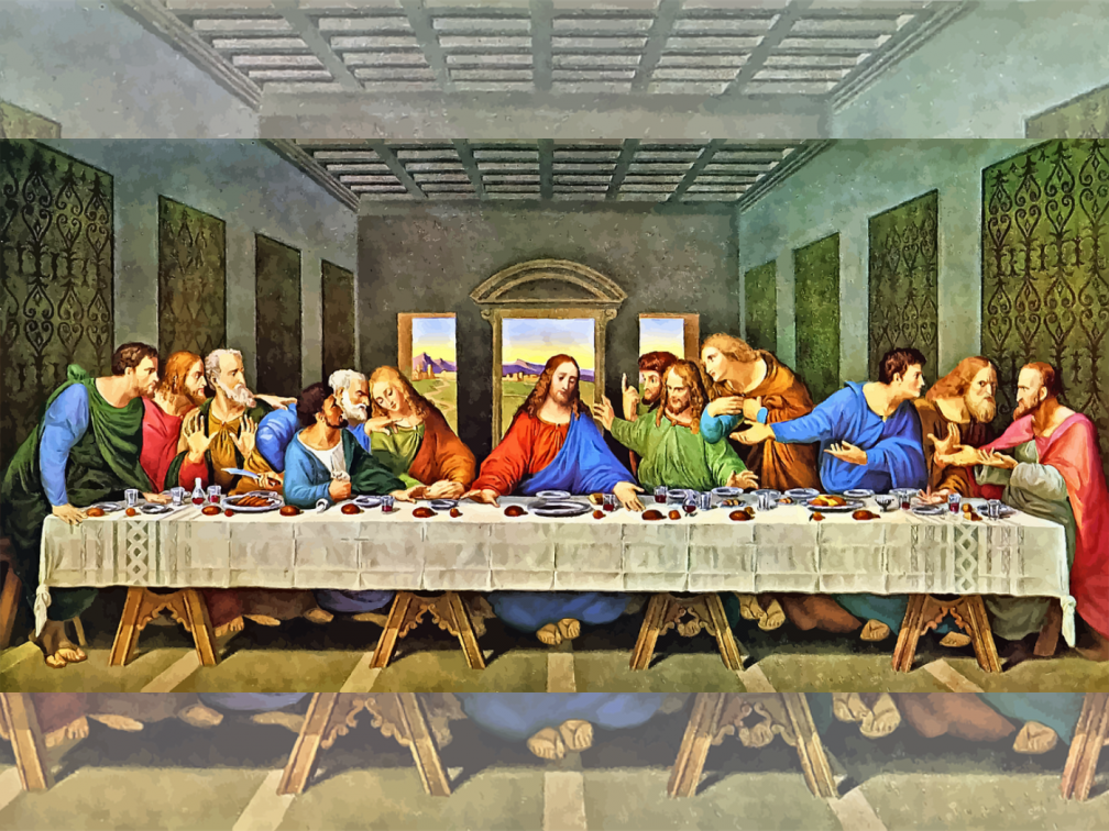 Sharing meal during the last supper