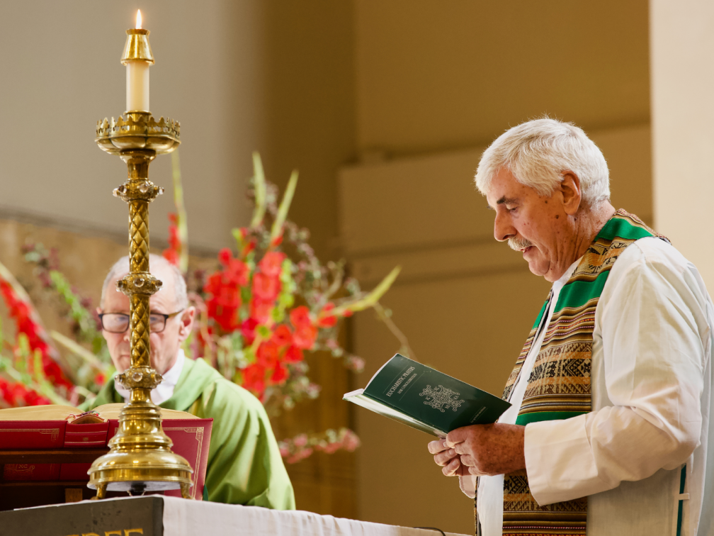 Fr. Ed O’Connell at the YCL Mass. Image credit: Weenson Oo