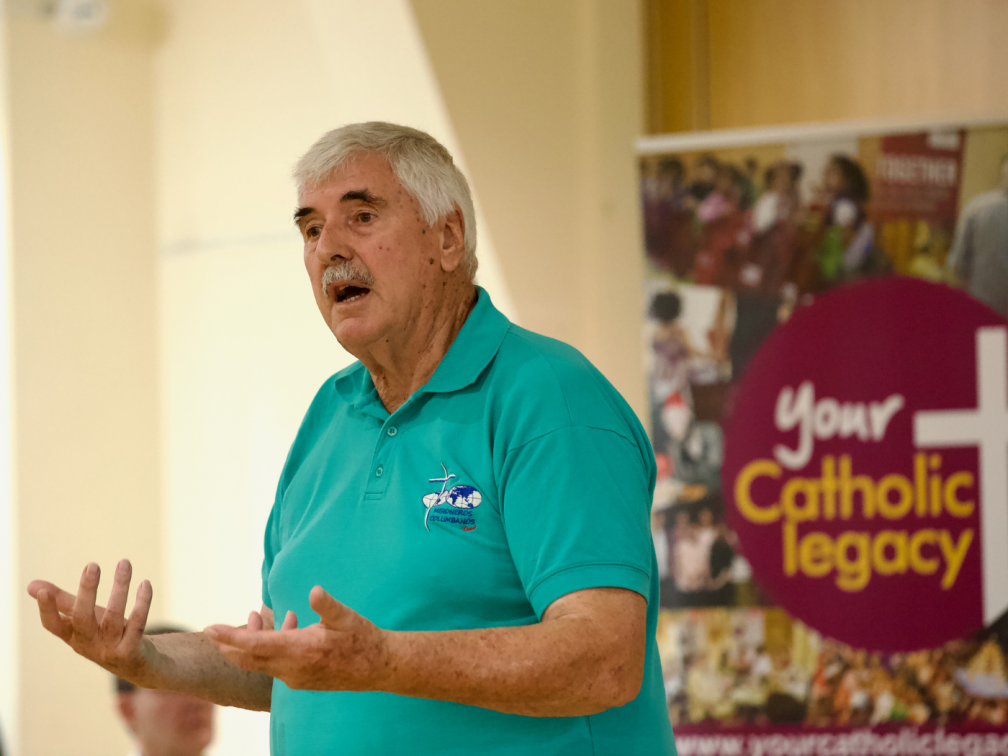 Fr. O’Connell talking about his journey. Image credit: Weenson Oo