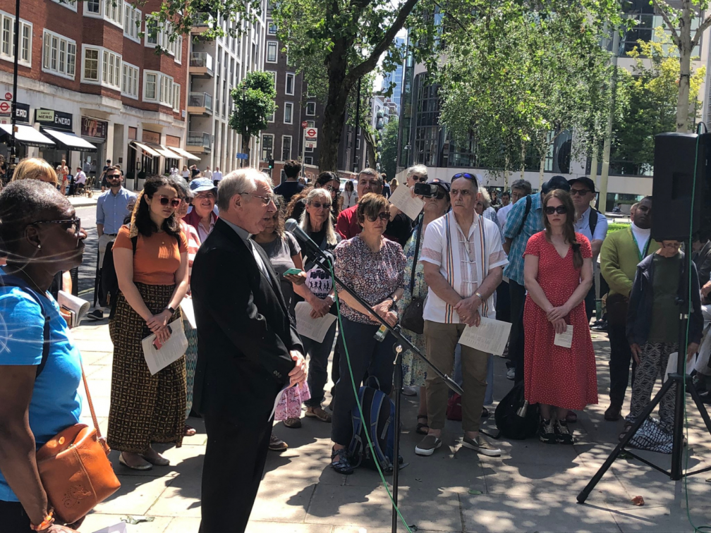Bishop McAleenan speaking at the vigil