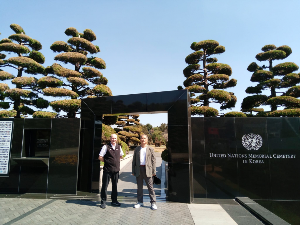 John and Pelagio at the UN Memorial Cemetery in Busan