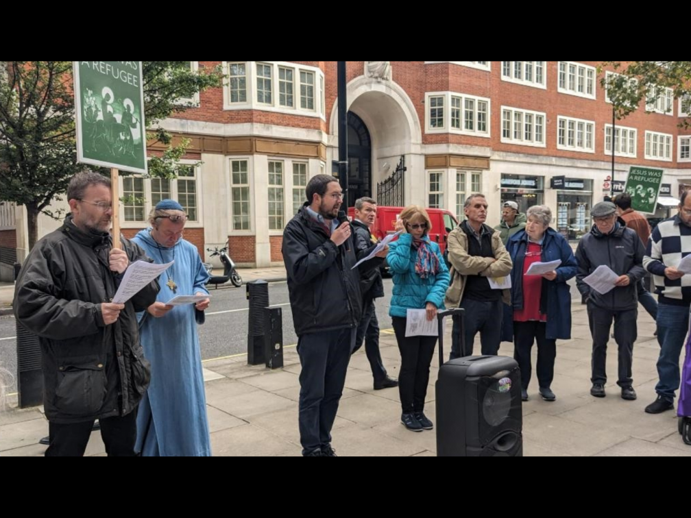 James Trewby addressing the vigil
