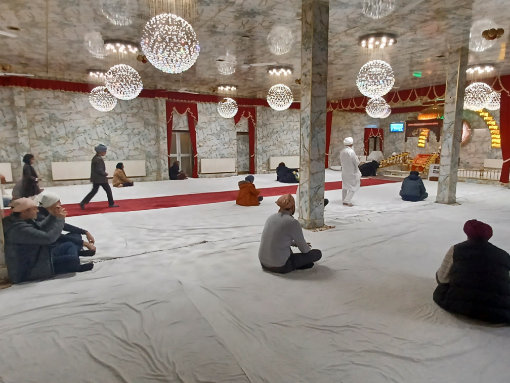 Fr. Pat and Adrian at the Prayer Hall at the Soho Road Gurdwara