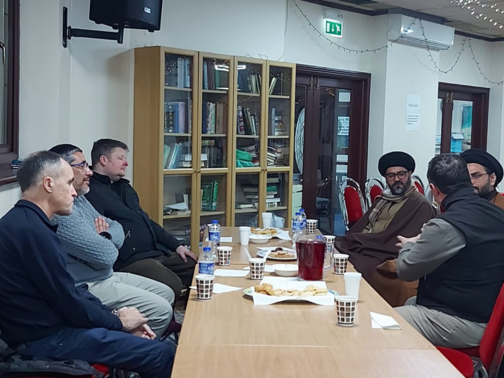 Fr. Pat, Mauricio and Adrian meeting the Imam Sayed Zafar Abbas and Nasrin Shah at the Hussainia Mosque