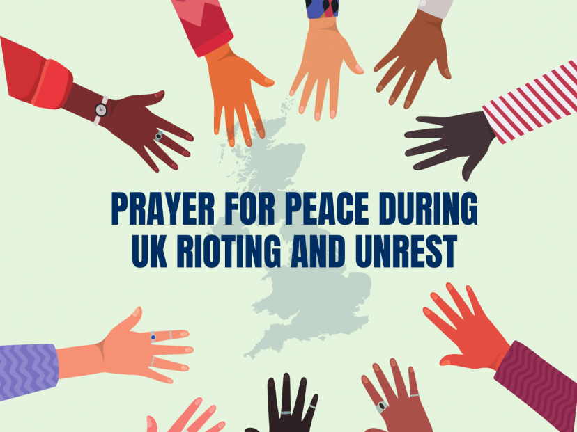 Prayer for peace during UK rioting and unrest