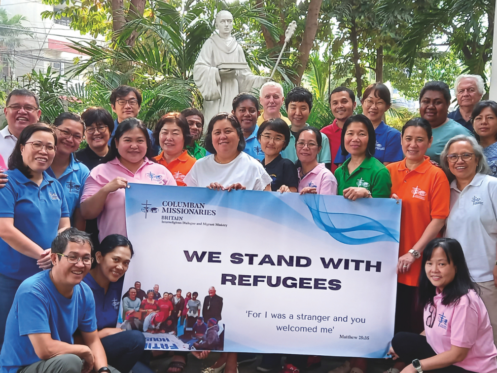 The worldwide community of Columban Lay Missionaries show their support for refugees during a gathering in the Philippines attended by Nathalie Marytsch