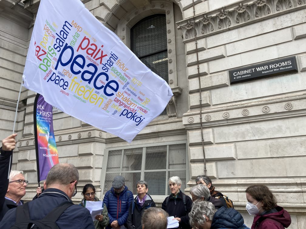 Pax Christi members - and Ellen Teague, Columban JPE media, attend a peace walk through Central London in October 2024