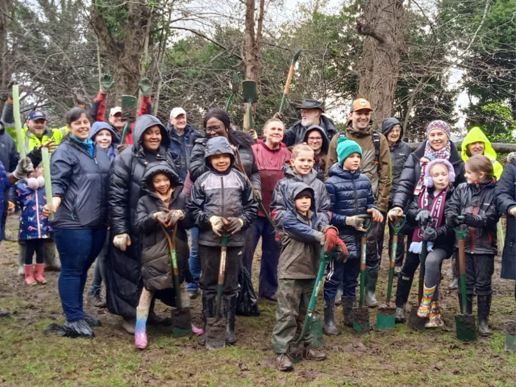 Tree planting in Solihull in February 2024