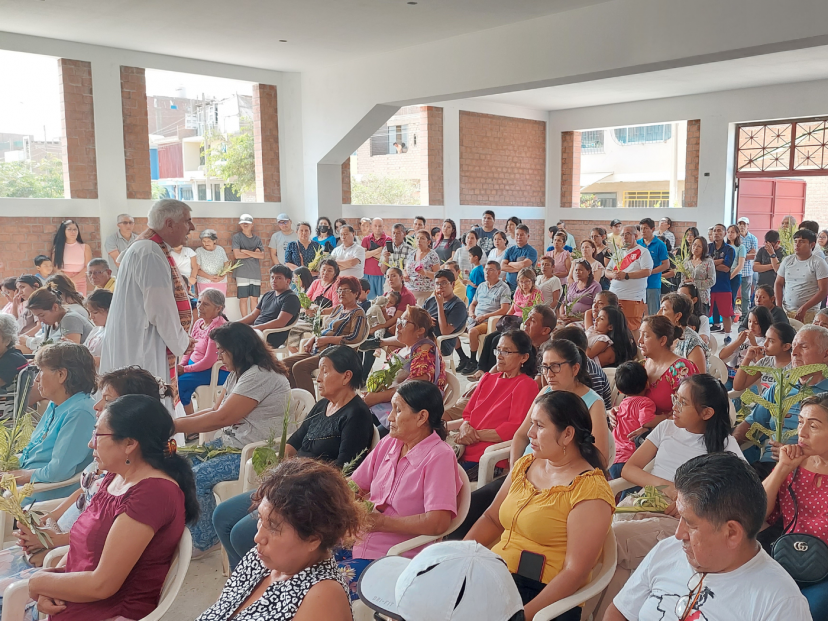 Ed O'Connell celebrates Palm Sunday Mass
