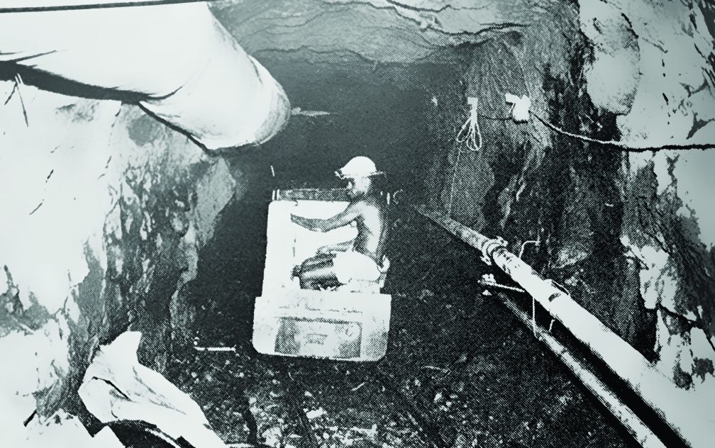 Miners working at the goldmine in Vatukoula.