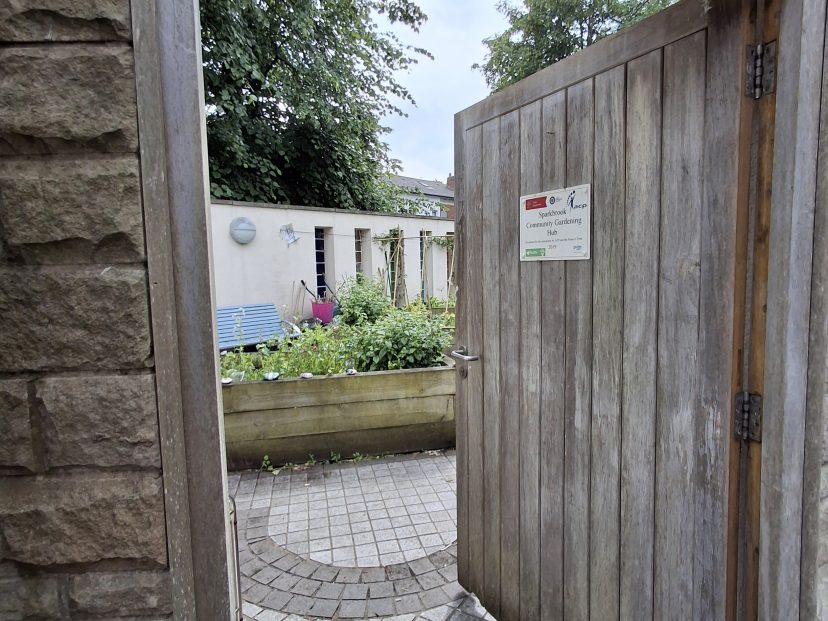 The gate to Hope Garden