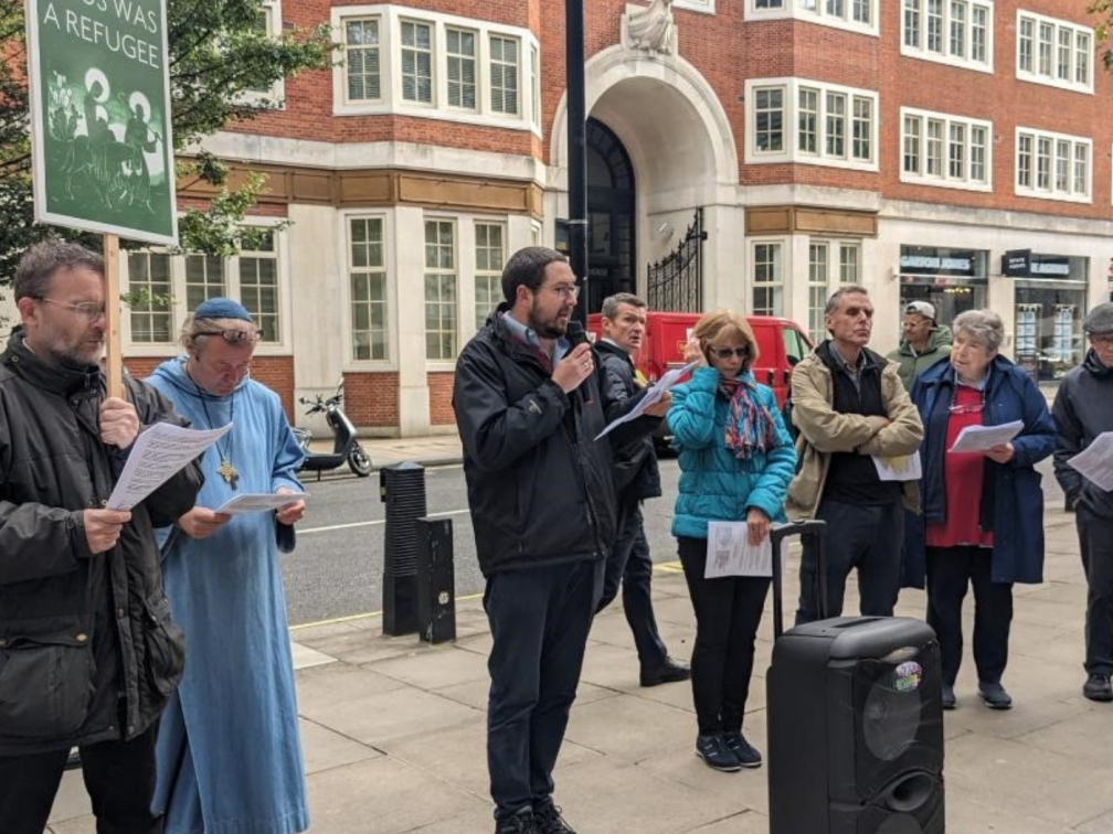JPE Co-ordinator James Trewby at a Home Office Vigil