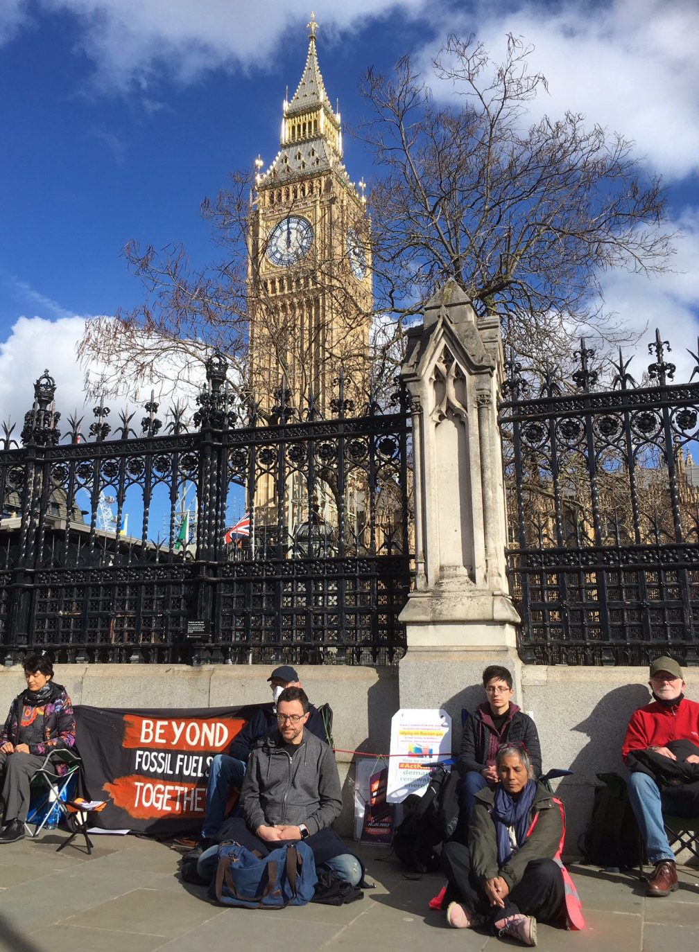 Christians calling for climate action outside parliament.