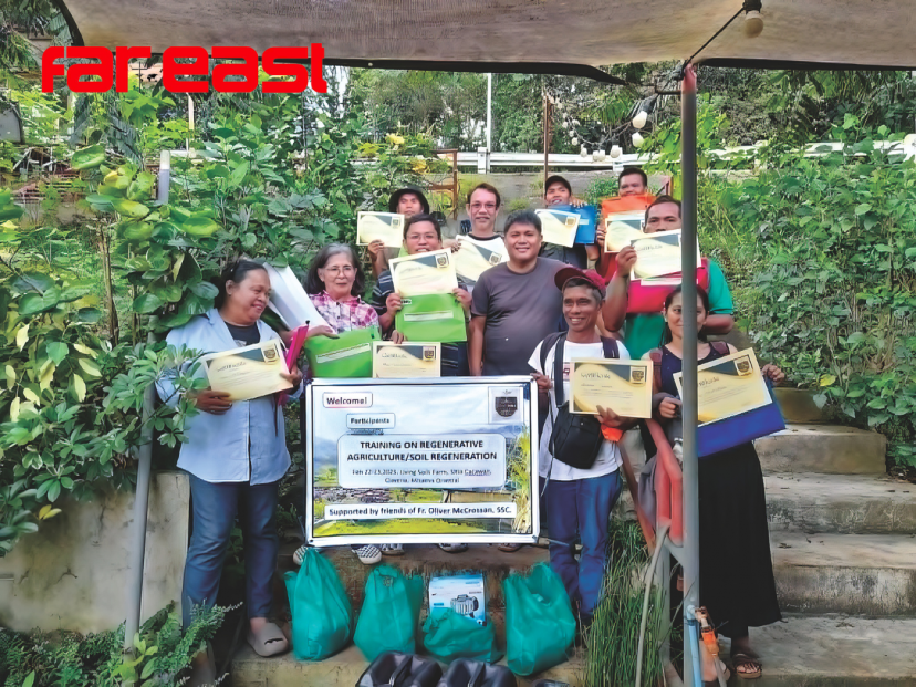 Participants who took part in training in regenerative soil methods, a workshop supported by friends of Fr. Oliver McCrossan