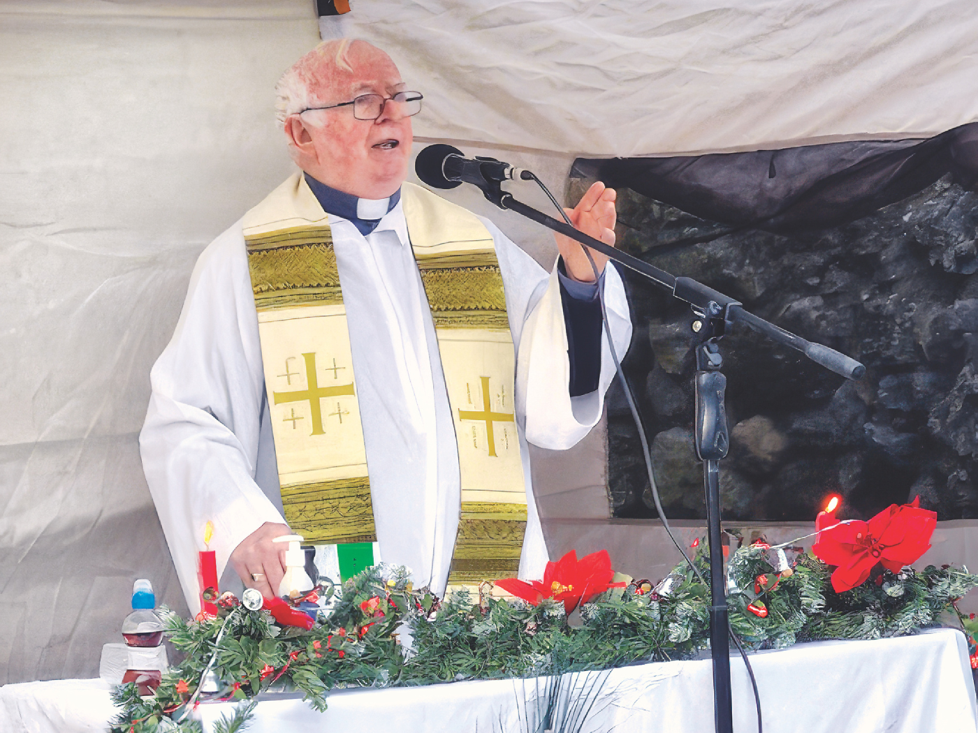 Columban missionary Fr John McEvoy was the celebrant at Mass marking the Nativity and the 100 people killed by Cromwell’s forces as they did the same on Christmas Day in 1651