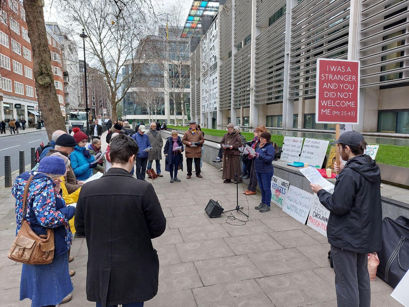 The pryaer vigil outside the Home Office