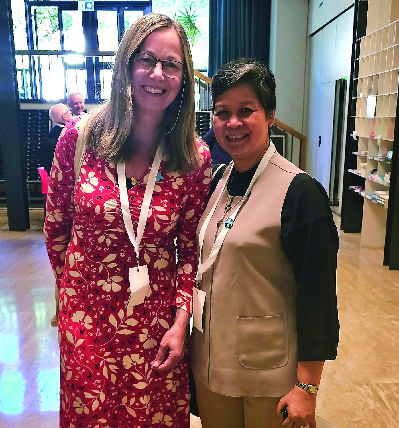 Sr Anne Carbon, Congregational Leader of the Columban Sisters with Dr Lorna Gold, Executive Director of the Laudato Si’ Movement. Photo: Ellen Teague