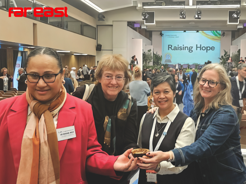 The Columban team who attended the conference: Adi Mariana Waqa, Ellen Teague, Sr Anne Carbon and Amy Echeverria. Photo credit: Ellen Teague.