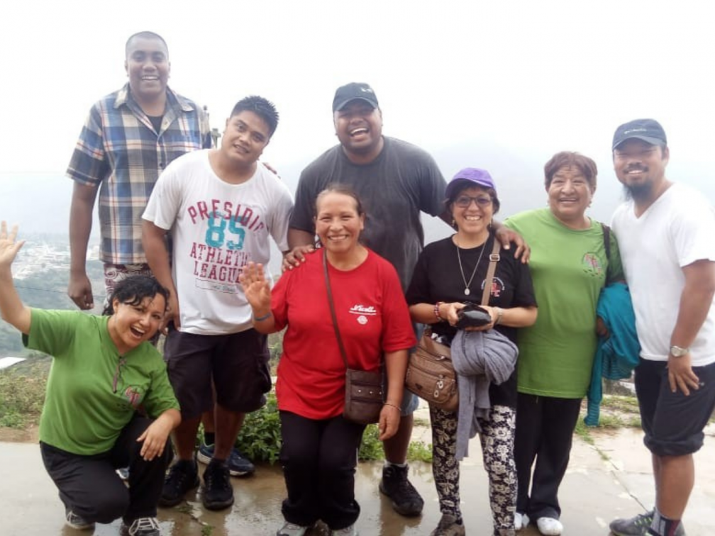 Fr. Amini, accompanied by fellow seminarians Fr. Peter Dong, Fr. Teakare Betero, and Fr. Martin Koroiciri, at Misión Verano, a summer camp in Cáceres where they served near the city of Chimbote in Peru.