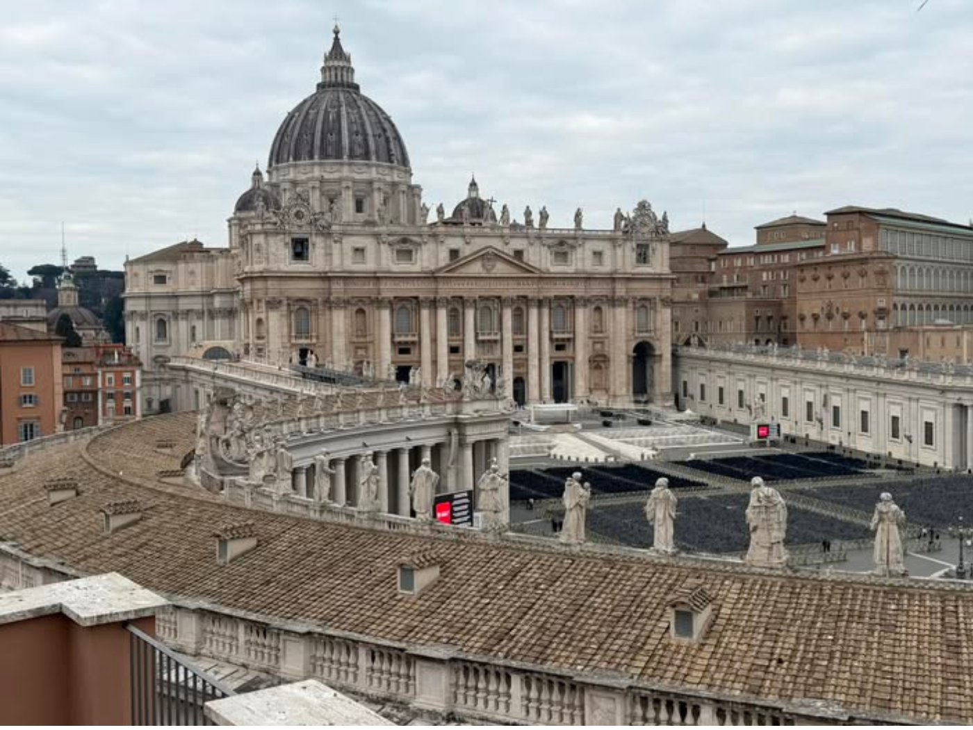 Morning view of St. Peter's from the terrace of Fr Patrick's accommodation in Rome. Photo: facebook.com/patrick.mcinerney.568