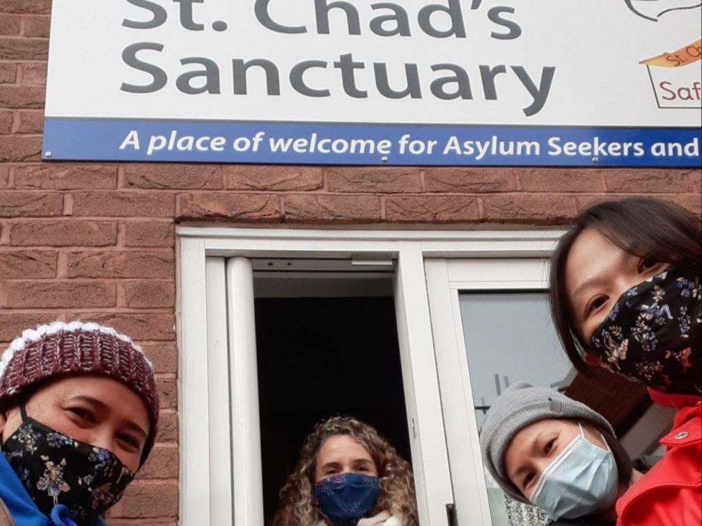 Gertrudes with other lay missionaries outside St. Chad's Sanctuary, a programme supported by the Columbans