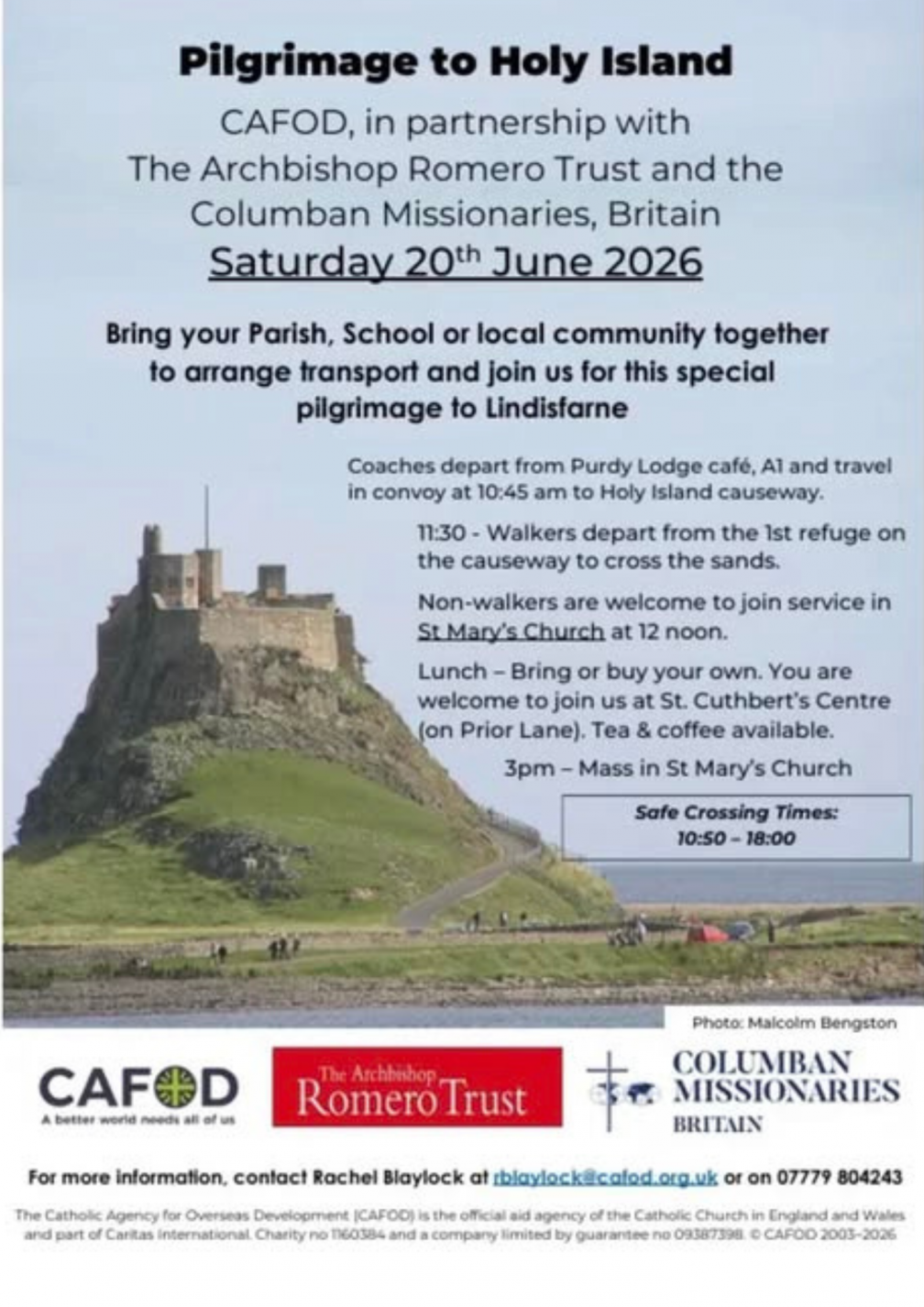 Holy Island Pilgrimage advert