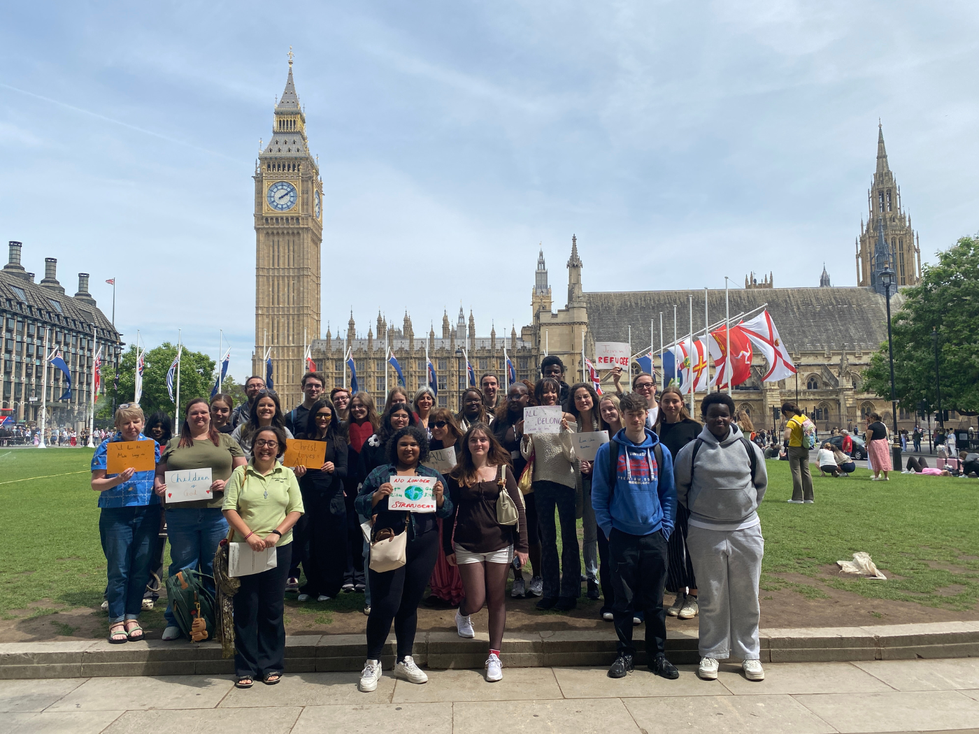 The group in Parliament Square following the vigil