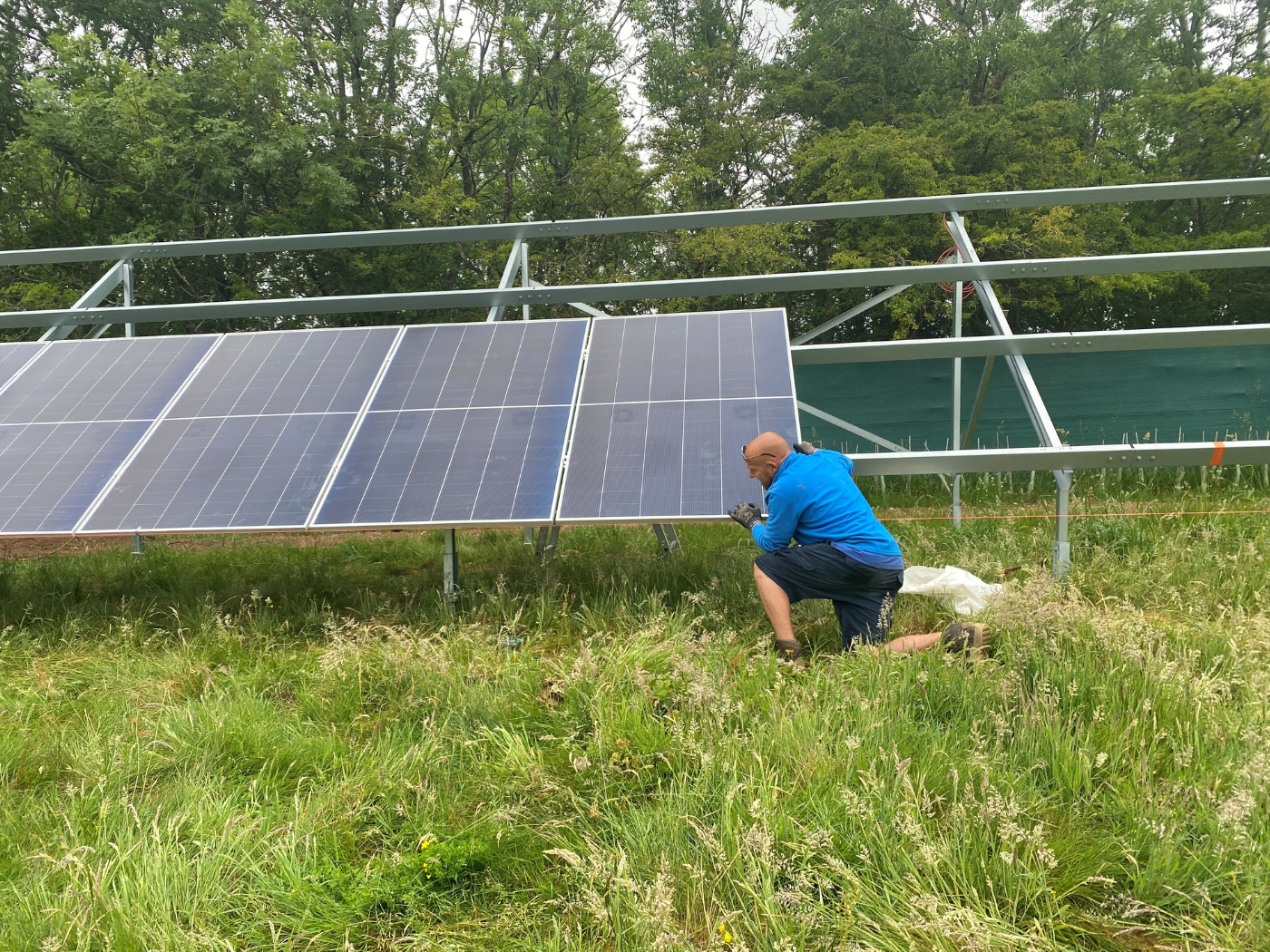 A member of the Philitimo team during installation of the solar panels