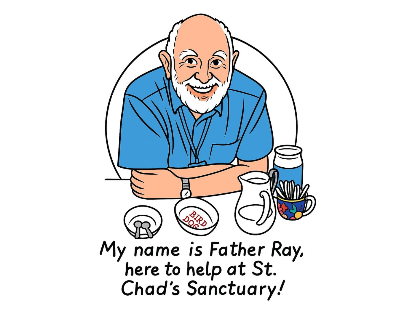 An AI-generated interpretation of Ray and his ministry of welcome, friendship and accompaniment at St. Chad's Sanctuary