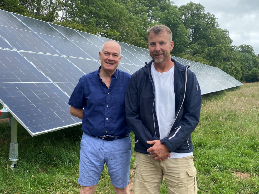 Fr. John Boles with Steve Roddy, Buildings and Grounds Manager for the Columbans in Britain who has overseen the solar panel project in the Columban grounds